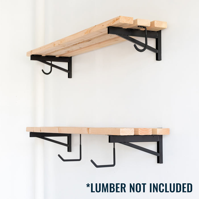 1' x 4' DIY Wall Shelf Brackets | Heavy Duty Garage Wall Shelves