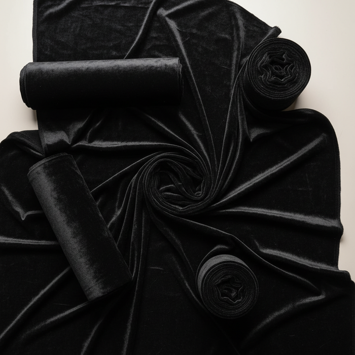 10 yards Velvet Fabric Roll - Black
