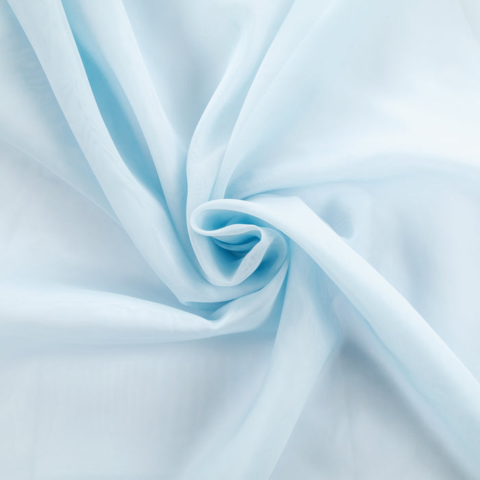 10 yards x 118" Flame Retardant (FR) Voile Sheer Fabric Roll/Bolt - Baby Blue - CV Linens