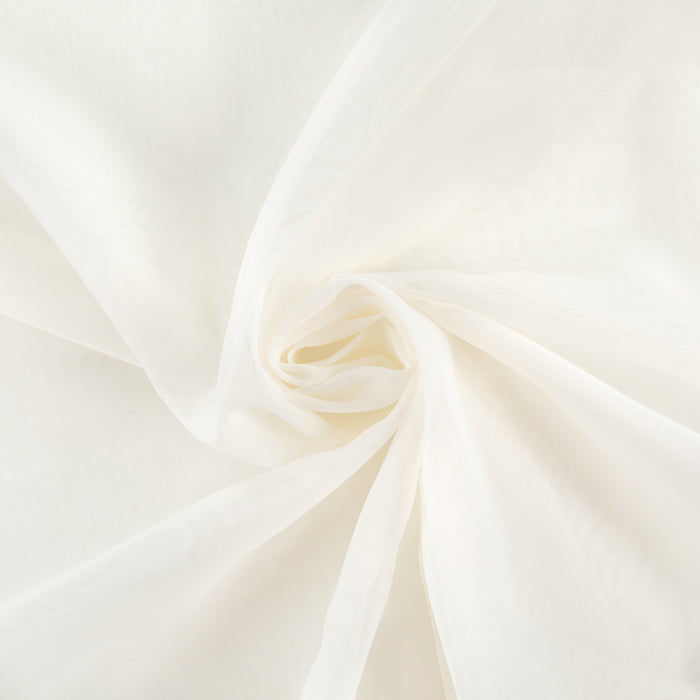 10 yards x 118" Flame Retardant (FR) Voile Sheer Fabric Roll/Bolt - Ivory - CV Linens