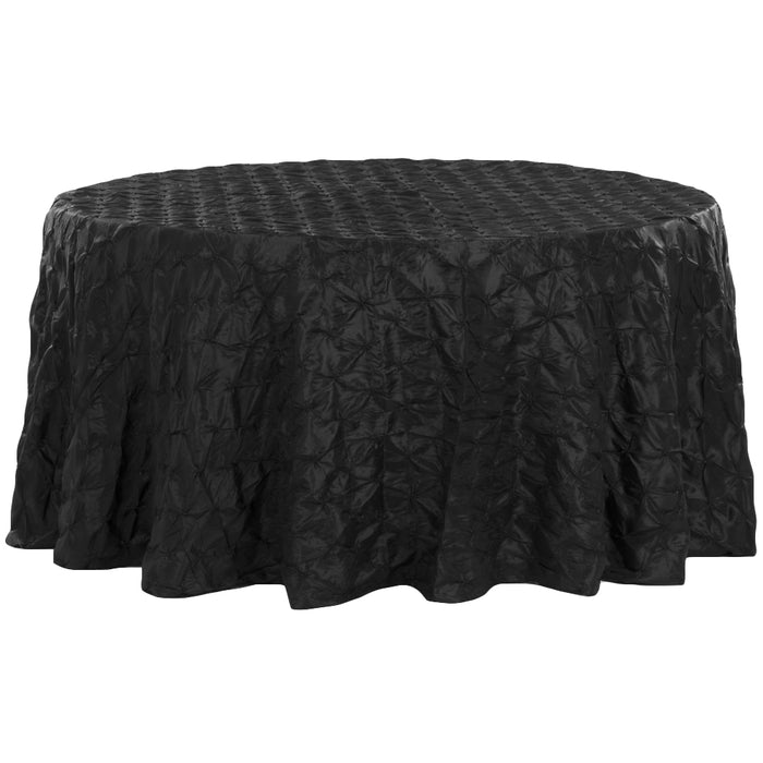 132" Pinchwheel Round Tablecloth - Black - CV Linens