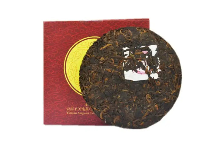 2016 XiaGuan "Hong Yun Yuan Cha" (Red) Cake 100g Puerh Ripe Tea Shou Cha - King Tea Mall