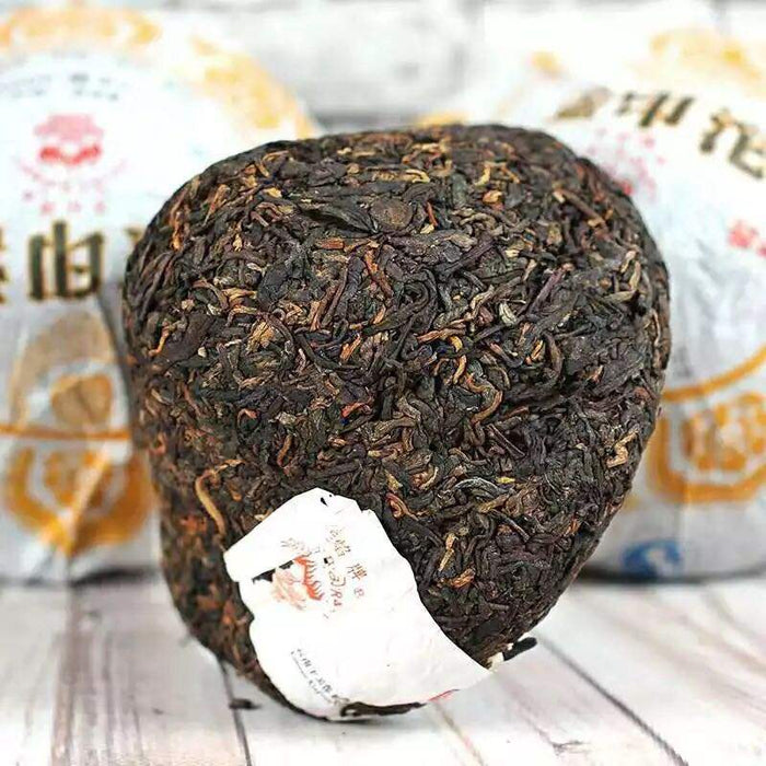2016 XiaGuan "Jin Yin Tuo" (Golden Mark) 300g Puerh Ripe Tea Shou Cha - King Tea Mall