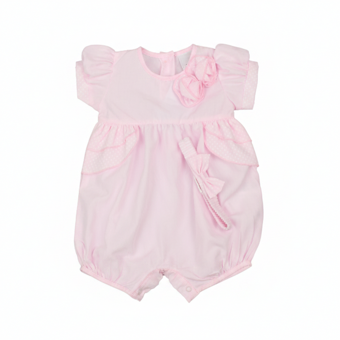 2pc Baby Girls Romper Set - Pink (0-9m) (PK6) - K14240