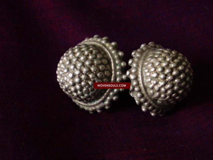 337 Old Silver Pipe Earrings Indian Jewelry-WOVENSOULS-Antique-Vintage-Textiles-Art-Decor