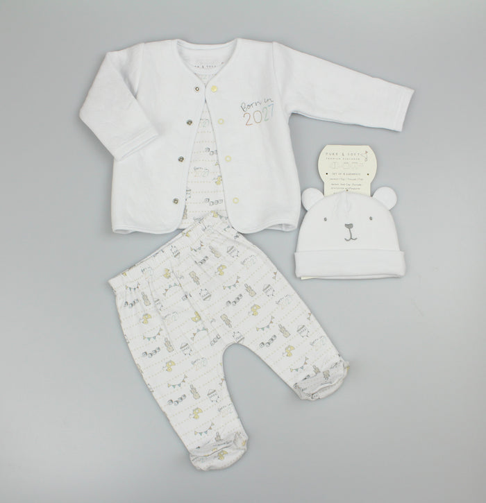 4pc Quilted Jacket Set - "Born in 2027" (PK6) (0-6m) N14736