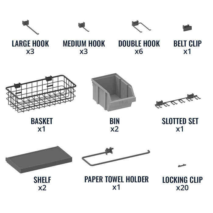 51" x 32" Pegboard |20 Attachments