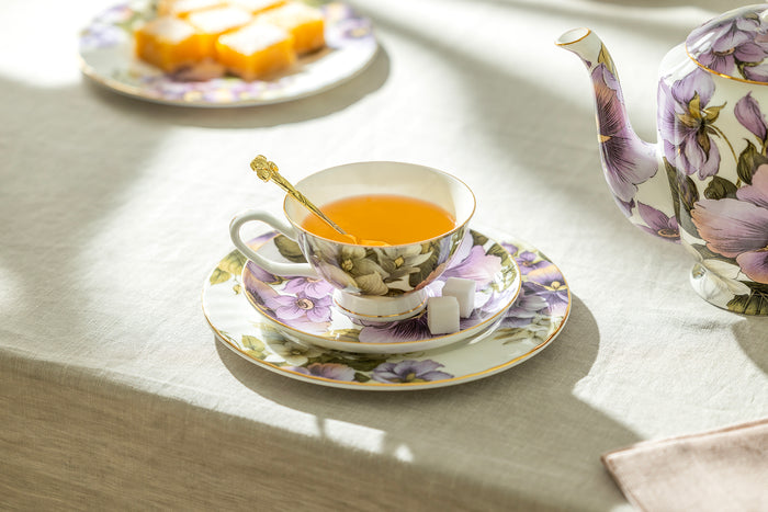 7.75" Pansy Bone China Dessert Plate