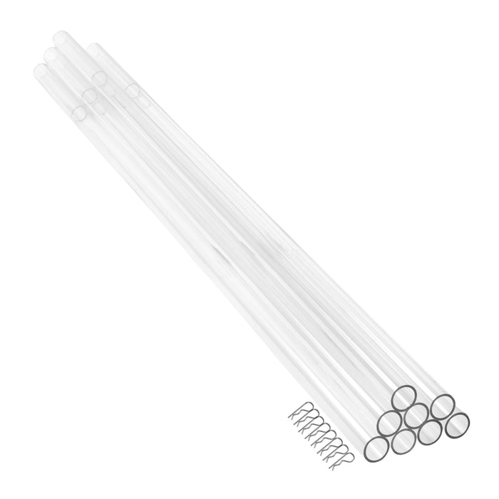 8 pcs Clear Acrylic Ceiling Drape Tube with Position Fastening Pins - CV Linens