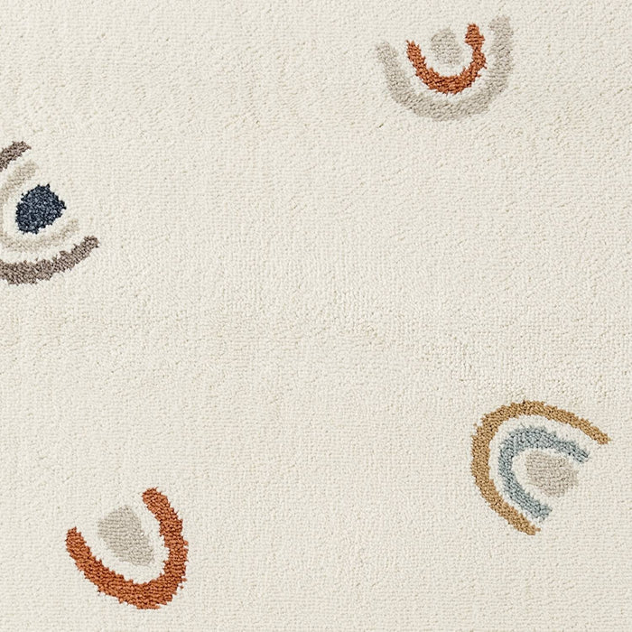 Textured fabric with abstract pattern on a neutral background