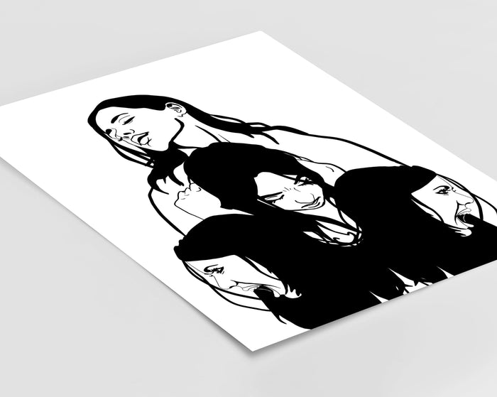 PinkPolish Design Posters, Prints, & Visual Artwork "Anxiety" Digital Ink Drawing: Art Print