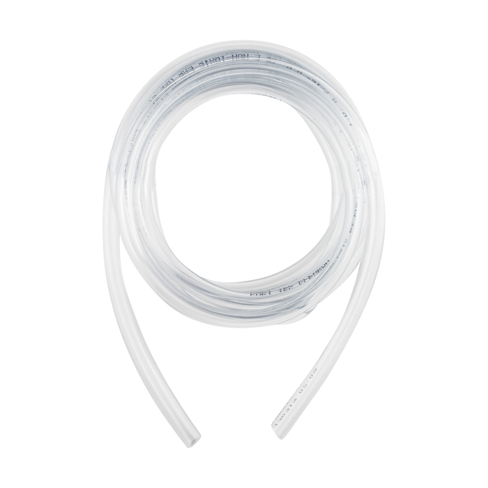 A slightly curved, translucent Arizer Extreme Q 9' Whip Tubing is centered against a plain white background.