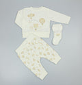 Baby  3pc Interlock Top, Trouser and Socks Set - White Hot Air Balloon (PK6) (0-9m) N14618