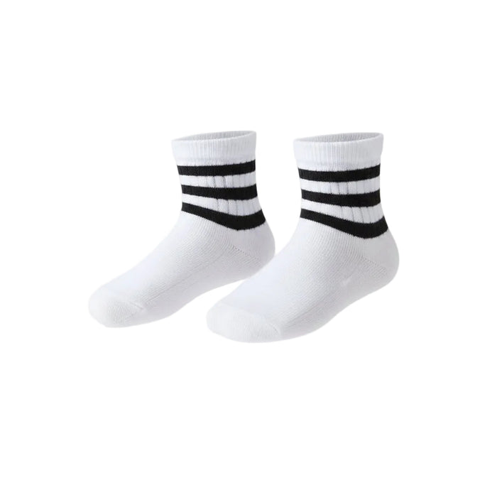 Baby 5 Pack Sports Socks - White/Neutral (0-5.5) (PK12) 44B1013