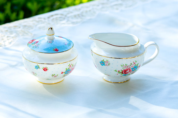 Baby Blue Katie Rose Bone China 11-Piece Tea Set