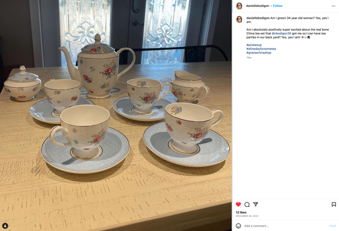 Baby Blue Katie Rose Bone China 11-Piece Tea Set