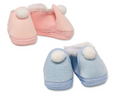 Baby Booties with Fur Trim and Pompoms (0-6m) (PK8) BSS-116-385