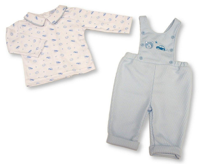 Baby Boys 2 pcs Dungaree Set - Car and Teddy (PK6) (NB-6m) BIS-2020-2685