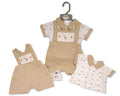 Baby Boys 2 pcs Dungaree Set with Pockets - Dino (NB-6m) (PK6) BIS-2120-6324