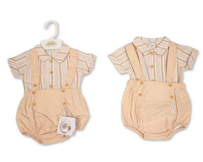 Baby Boys 2 pcs Romper Set with Suspenders (NB-9m) (PK6) BIS-2120-6424
