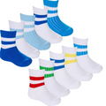 Baby Boys 5 Pack Sports Socks - White/Blue (0-5.5) (PK12) 44B1014