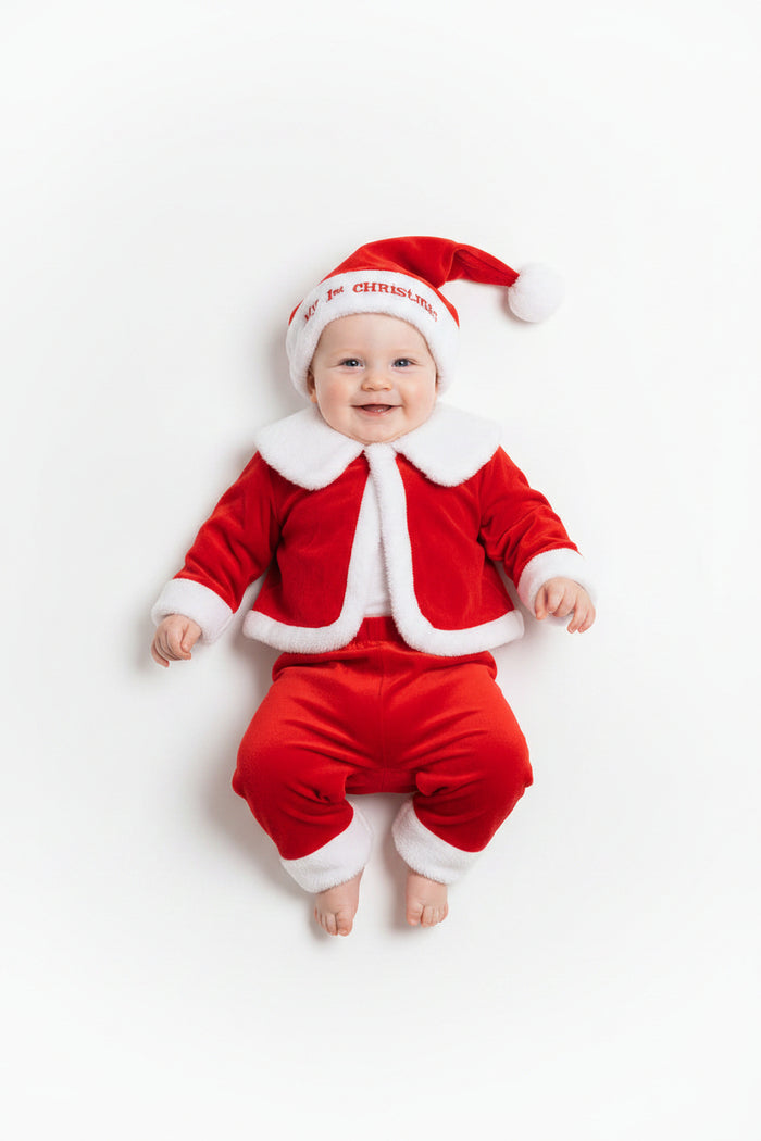Baby Boys Santa Claus 3 Pieces Dress Up Set - My First Christmas (0-12m) (PK6) GP-25-1327