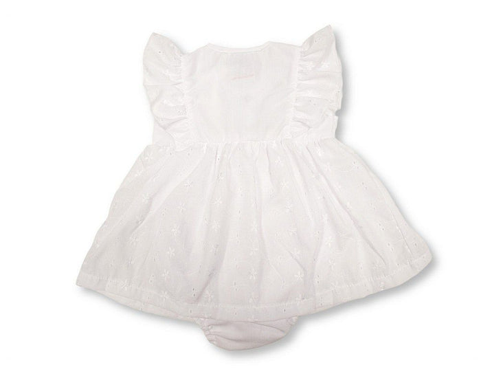 Baby Dress White with Flowers Embroidery (6-24m) (PK6) - BIS-2120-6377