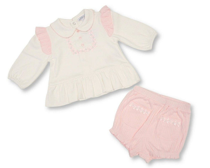 Baby Girls 2 pcs Set Lace Applique (NB-6m) (PK6) - BIS-2020-2714