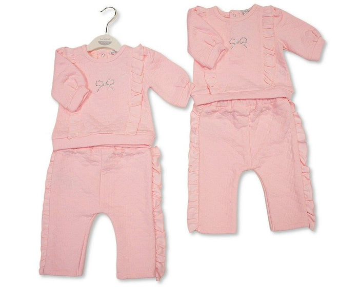 Baby Girls 2 pcs Set with Diamante Applique (NB-6m) (PK6) - BIS-2020-2711