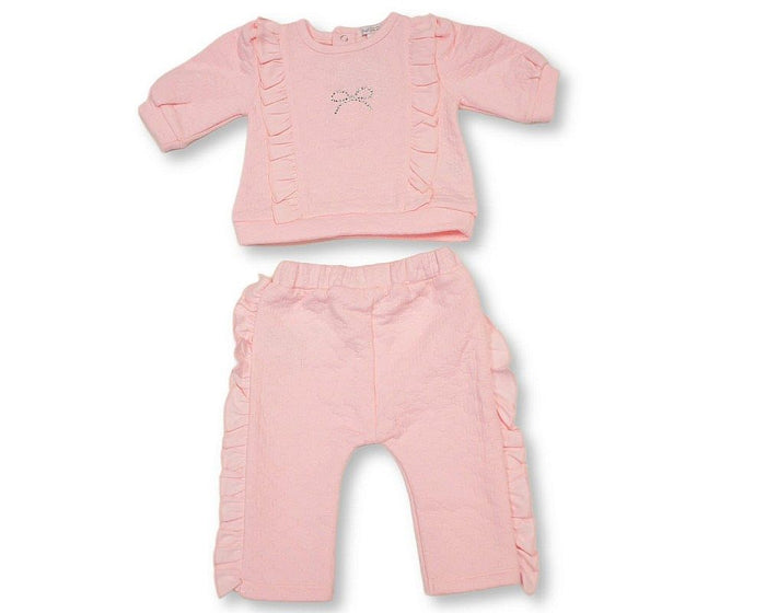Baby Girls 2 pcs Set with Diamante Applique (NB-6m) (PK6) - BIS-2020-2711