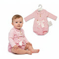 Baby Girls 2 pcs Short Dungaree Set with Bow (NB-6m) (PK6) BIS-2020-2606