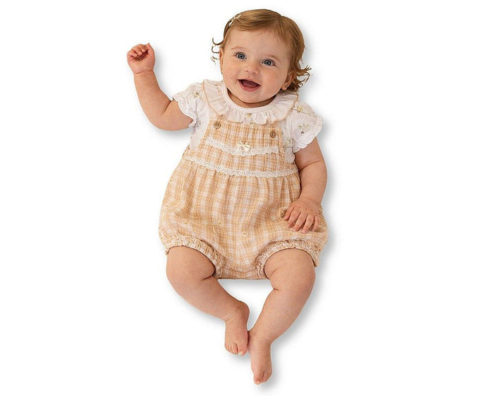 Baby Girls 2 pcs Spanish Romper Set with Floral Print (NB-9m) (PK6) - BIS-2120-6415