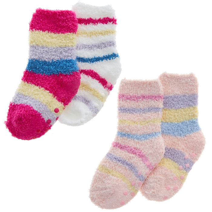 Baby Girls 2Pk Stripe Cosy Socks-(PK12) (0-0 to 3-5.5) 44B1009