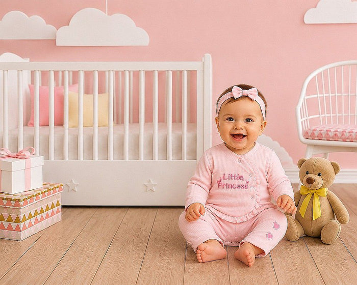 Baby Girls 3 pcs Hooded Set - Little Princess (PK6) (NB-6m) BIS-2020-2690