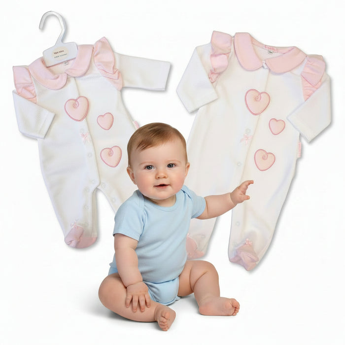 Baby Girls All-In-One with Bow - Cuddle Me (NB-6m) (PK6)  BIS-2020-2635