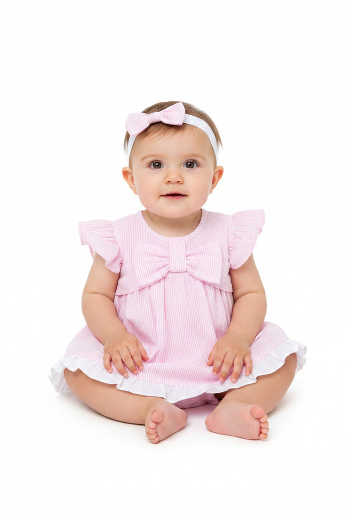 Baby Girls Dress, Pant & Headband Set - Lemon/Pink (0-9m) (PK6) H12803NB