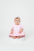 Baby Girls Dress, Pant & Headband Set - Navy/Pink Bow (9-24m) (PK6) H12805INF