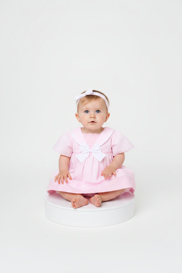Baby Girls Dress, Pant & Headband Set - Navy/Pink Bow (9-24m) (PK6) H12805INF