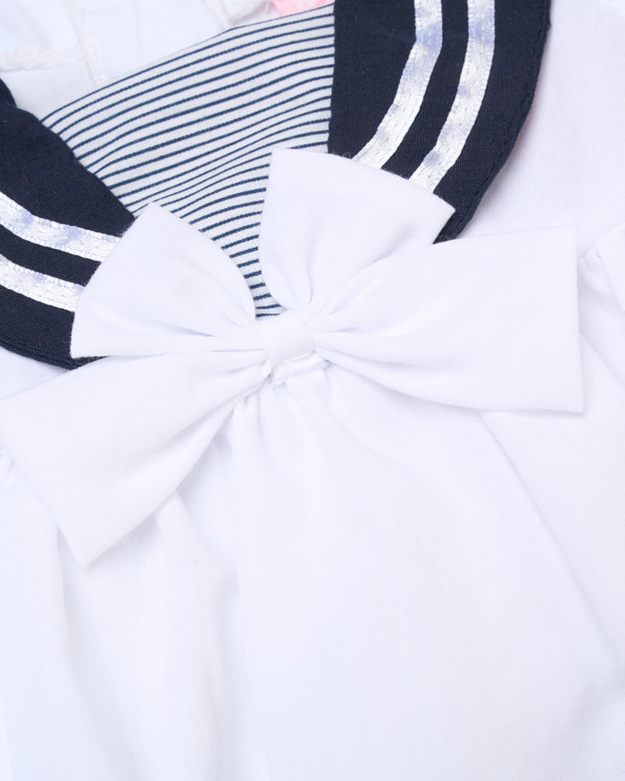 Baby Girls Dress, Pant & Headband Set - White/Navy/Pink (9-24m) (PK6) H12816INF