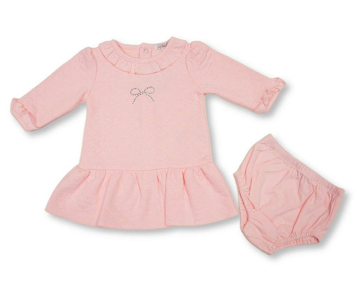 Baby Girls Dress with Panties and Diamante Applique (NB-6m) (PK6) - BIS-2020-2710