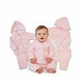 Baby Girls Heart Embossed 3 pcs Set with Hood (NB-9m) (PK6)  BIS-2020-2622