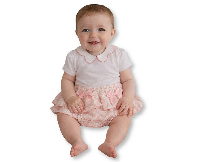 Baby Girls Jacquard 2 pcs Set with Bows (NB-9m) (PK6) - BIS-2120-6408