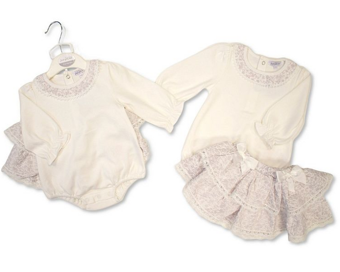 Baby Girls Jacquard Skirt/Bodysuit Set with Bows (NB-9m) (PK6)  BIS-2020-2662