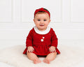 Baby Girls Long Sleeved Dress Romper with Bows - Mushroom (NB-6m) (PK6) - BIS-2020-2724