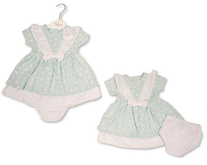 Baby Girls Woven Dress with Bow and Pants (NB-9m) (PK6) - BIS-2120-6382