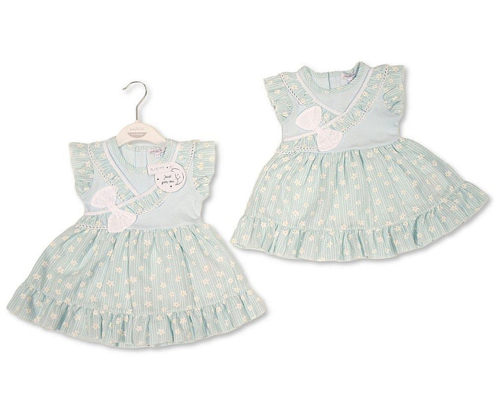 Baby Girls Woven Printed Dress with Bow (NB-9m) (PK6) - BIS-2120-6380