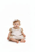 Baby Linen Dress with Lace and Embroidery (NB-6m) (PK6) BIS-2120-6263