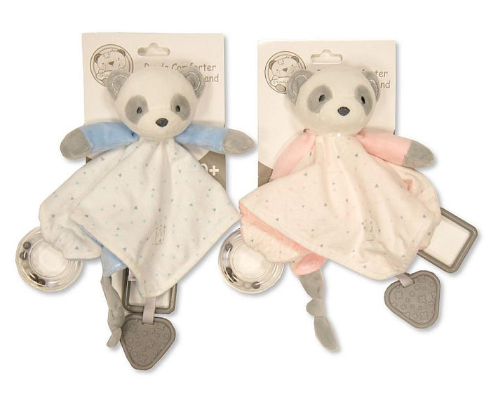 Baby Panda Comforter with Teethers and Rattle (24x24cm) (PK6) GP-25-1120