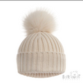 Baby Ribbed Hat with Glitter Pom Pom - Coffee (NB-12m) (PK6) H712-COF