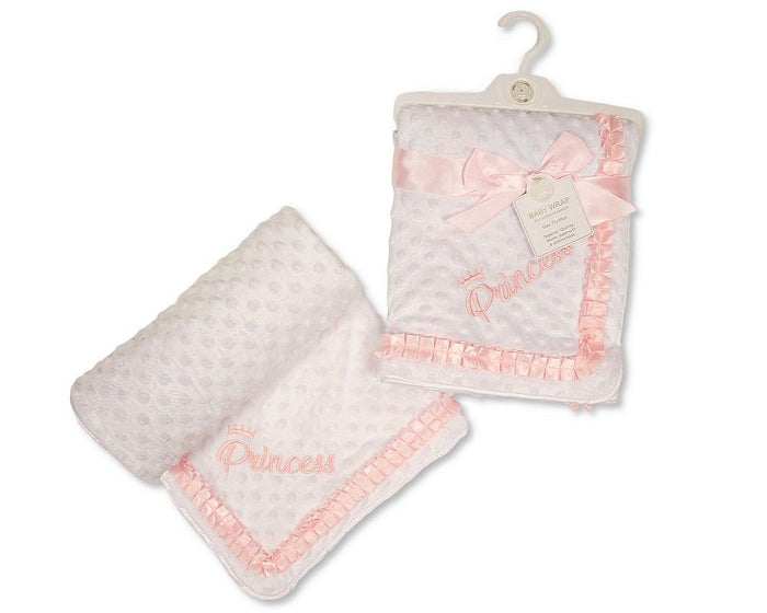 Baby Velour Bubble Wrap with Lace - Princess (PK1) (75x90cm) BW-112-2031
